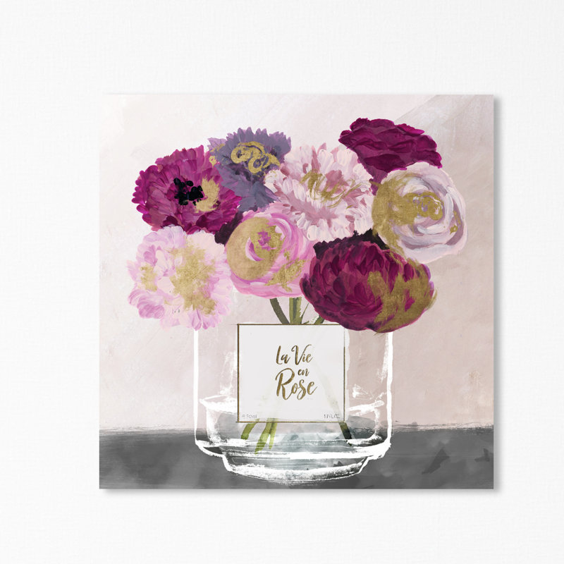 «La Vie En Rose», reproduction, Toile tendue, H 40 po x l 40 po x P 1,5 po