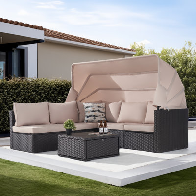 Wicker 5 - Person Patio Conversation Set