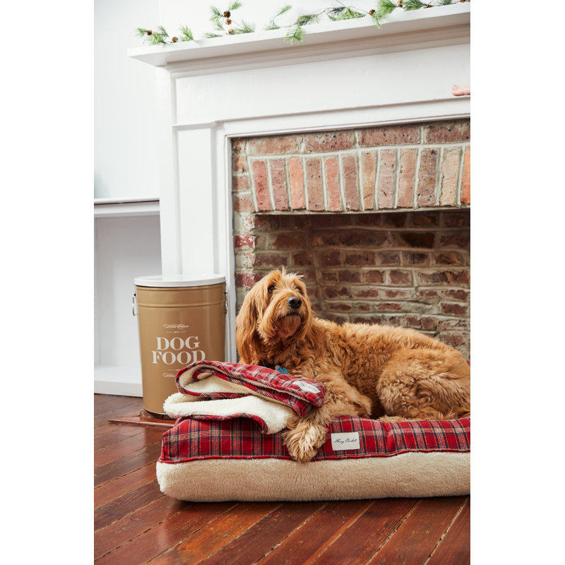 Coussin en sherpa à carreaux, Petit (l 26 po x P 20 po x H 5 po)