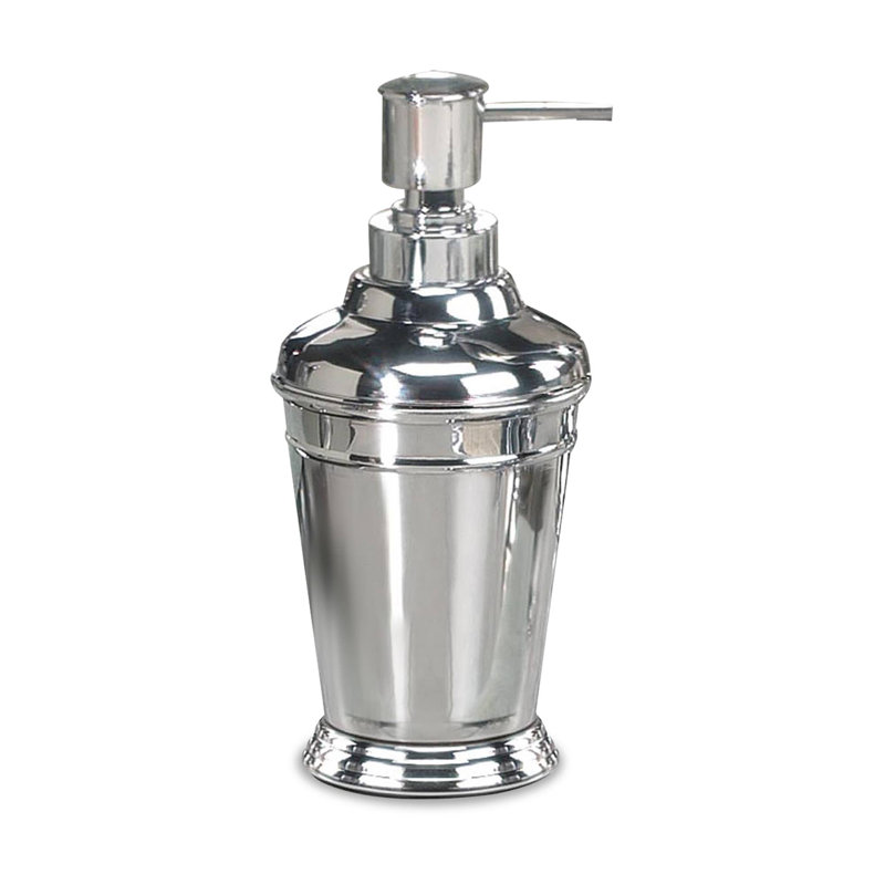 Distributeur de savon liquide Oneita | Meuble-lavabo de salle de bain et évier de cuisine, contient savon, lotion et assainisseur | Chrome