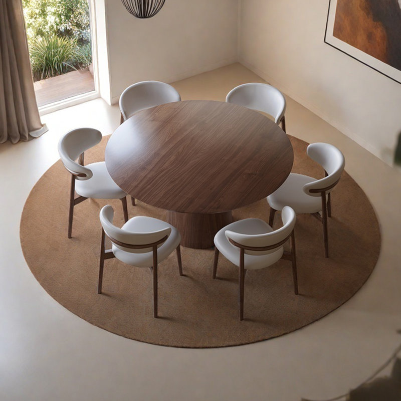 Vintage Round Dining Table, 29.52"H x 53.14"L x 53.14"W