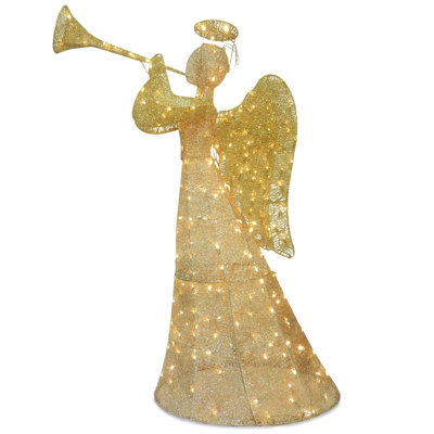 60 in. Angel with LED Lights, Champagne