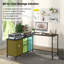 Bureau d'ordinateur en forme de L avec tiroirs et tablettes Bureau de travail convertible 81 po avec station de charge-1654057509