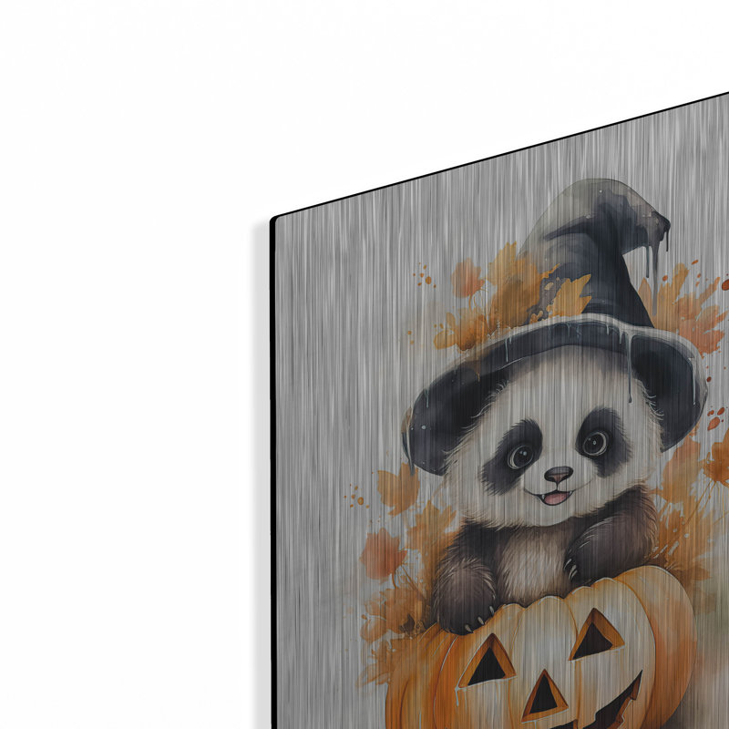 Art mural luxueux «Autumn Panda Halloween» par Momart, H 16 po x l 12 po