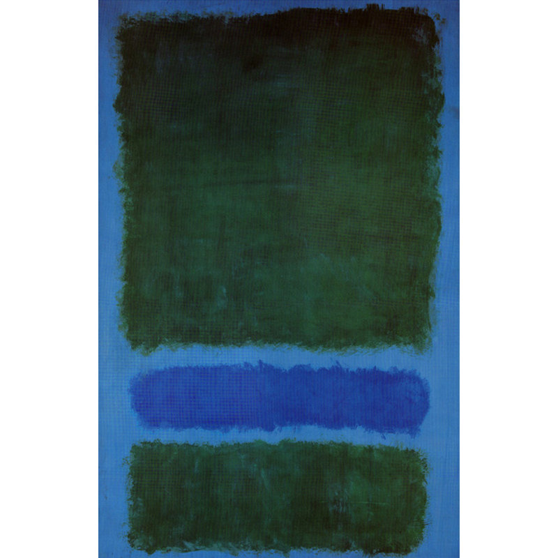 Sans titre (vert, bleu, vert sur bleu), 68, H 24 po x l 16 po