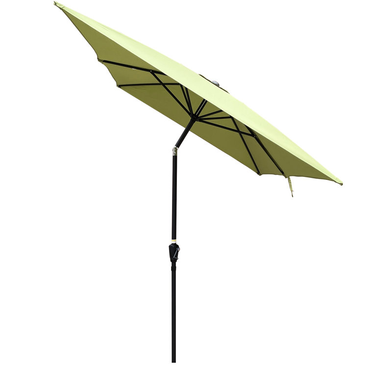 Parasol de patio 6 pi x 9 pi, système de levage facile, jardin de loisirs 9 pi x 6 pi, cadre rouillé, mécanisme d'inclinaison pour la piscine