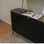 Three-Door Fluted Chest of Drawers Black with Legs-1210104833