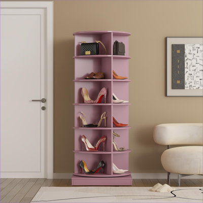 Shoe Cabinets | Modern 360-Degree Rotating 6-Tier, Holds Up To 24 Pairs, Compact Space-Saving Storage | Minimalist | Bedroom