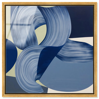 Tourbillon des profondeurs marines I, impression acrylique encadrée, décoration murale moderne par Art Remedy, cadre doré, 30 x 30