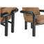 Chaise d'appoint en similicuir moderne avec cadre en bois, fauteuil rembourré noir / brun-2098830711