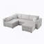 Canapé confortable en forme de U pour 4 personnes avec repose-pieds élégant et rangement caché