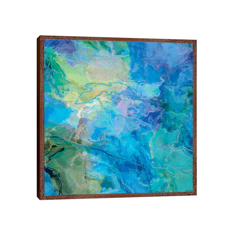 Random III by Michael Tienhaara - Print on Canvas, 93.98cm H x 93.98cm W x 3.81cm D, Classic Brown Wood Floater Framed