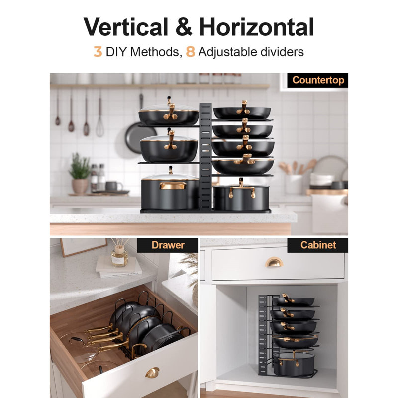 Iron Rectangle Countertop / Cabinet Pot Rack