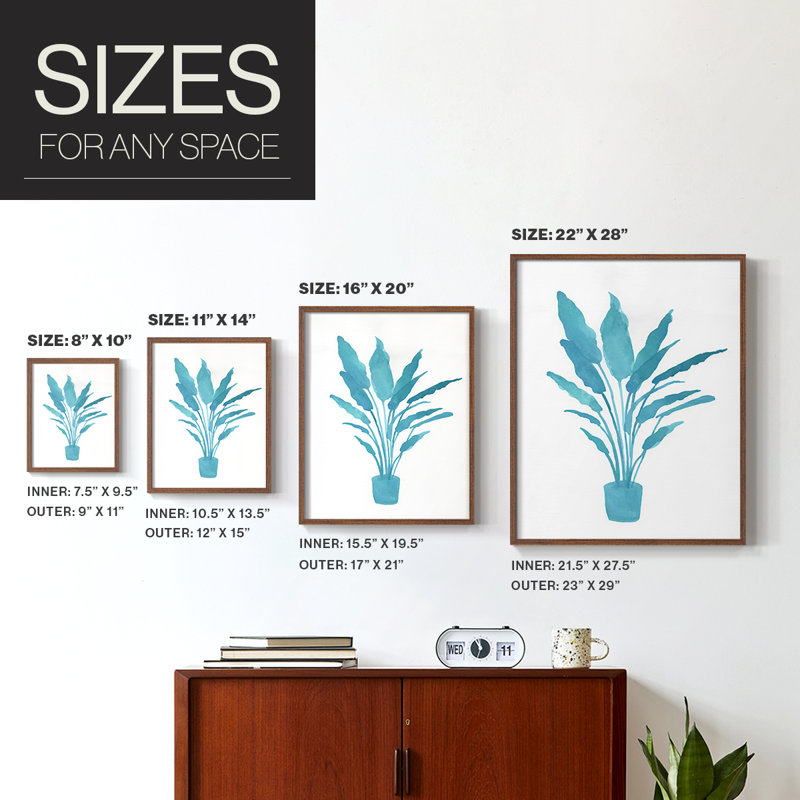 Watercolor House Plant I, reproduction encadrée - bois massif, Brun, H 28 po x l 22 po