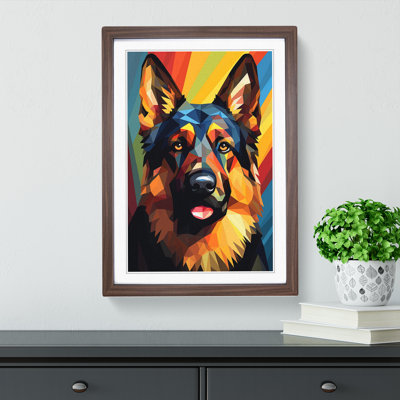 German Shepherd Geometric No.3 - Framed Print