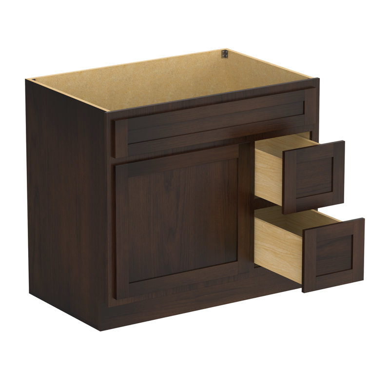 Base de meuble-lavabo simple 36 po seulement en brun, Brun