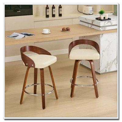 Ensemble de 2 tabourets de bar, tabourets pivotants avec bac bas