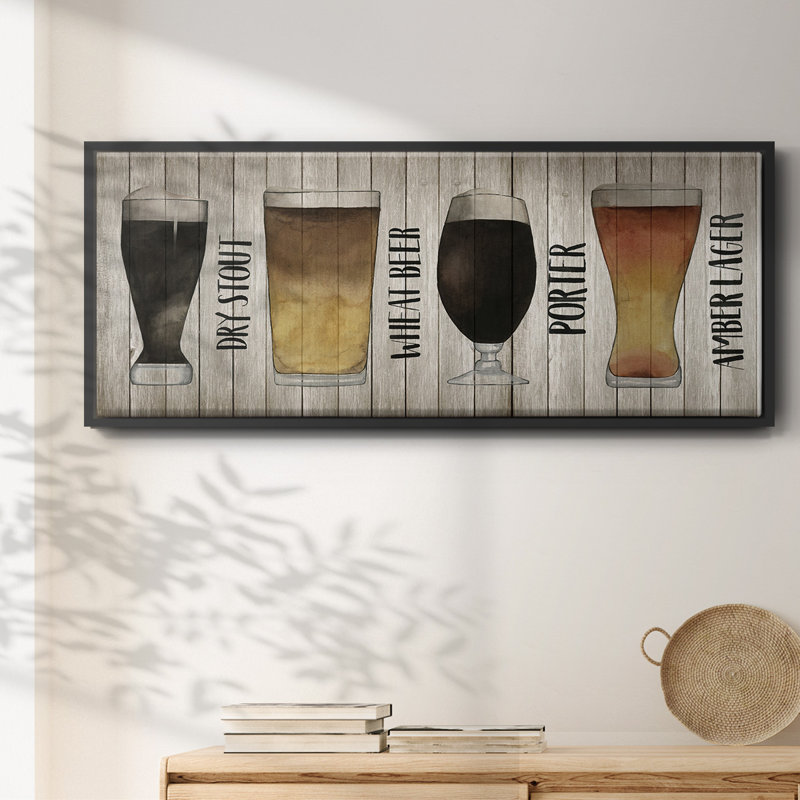 Carte de la bière II - toile encadrée, H 8 po x l 20 po
