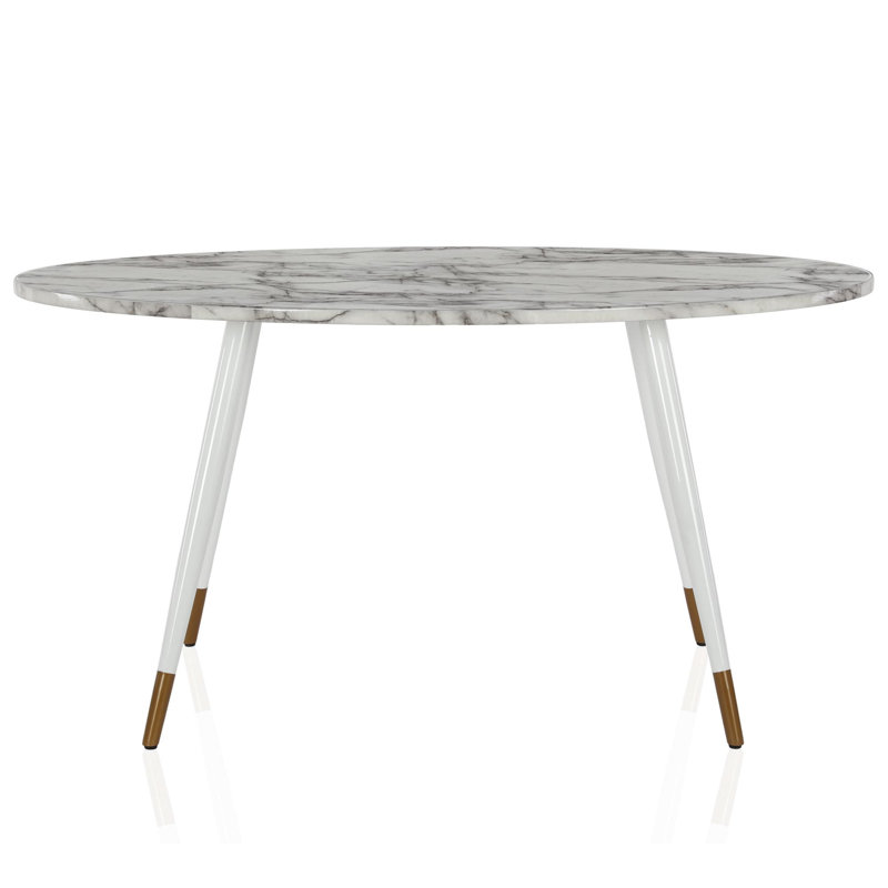 Oval Metal Base Dining Table