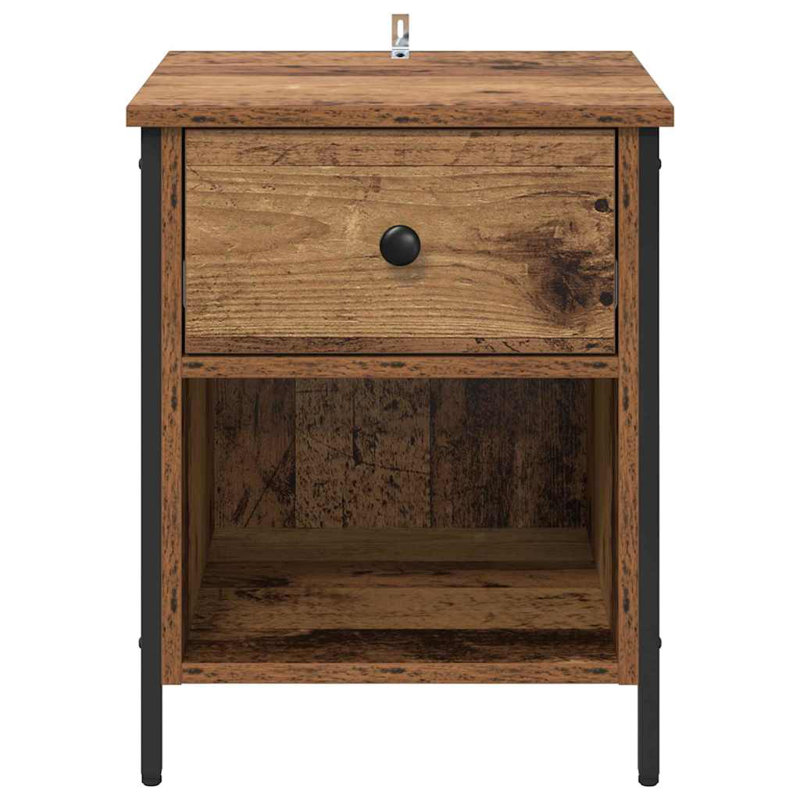 40cm W Manufactured Wood Bedside Table, Old Wood