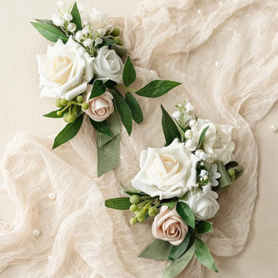 2 pièces fleurs de mariage, fleurs artificielles