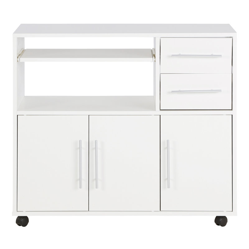 Seyma Wood Kitchen Cart, White