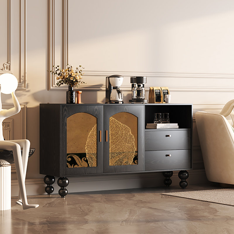 59.1'' Multi-functional  Sideboard, Black/Brown