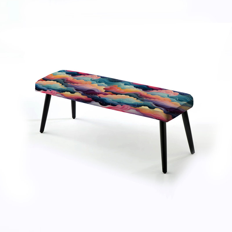 Iqbal Multicolor Mystical Journey - Banc rembourré abstrait noir