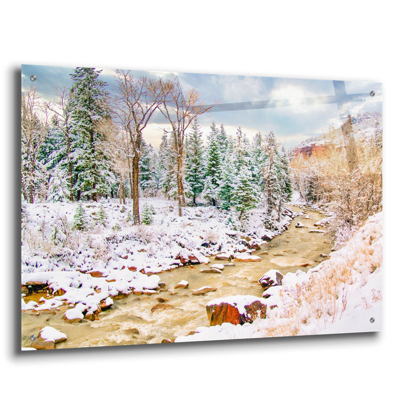«Uncompahgre Snow» par Mark A Paulda, art mural en verre acrylique, H 24 po x l 36 po x P 0,2 po