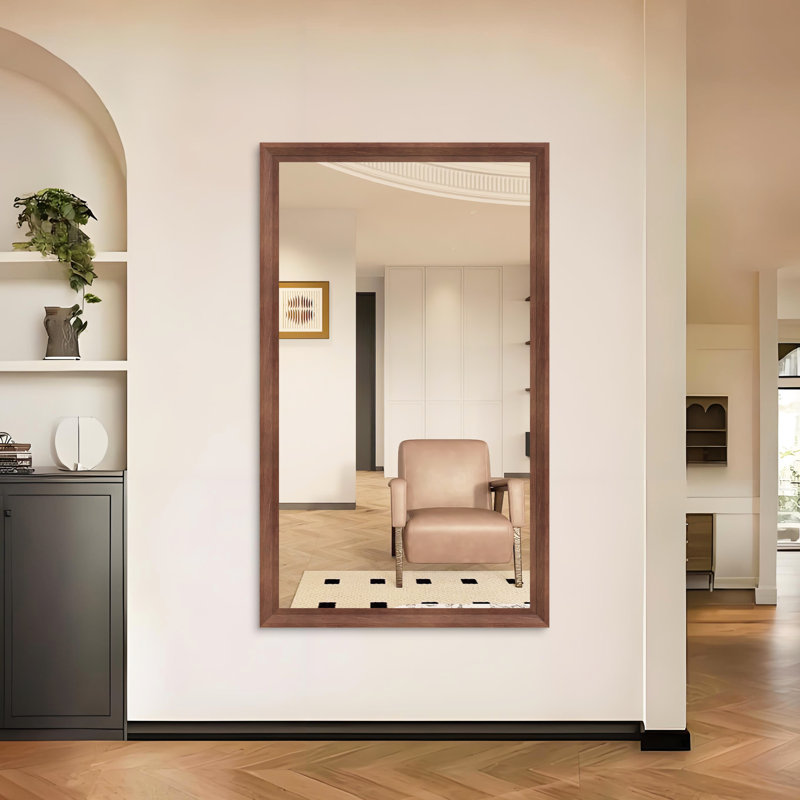 Grand miroir mural moderne 60 po x 36 po avec cadre en aluminium jaune et corail, conception légère, reflet polyvalent extra vision, idéal pour la salle de bain, la chambre à coucher et le salon