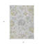 Tapis extérieur lavable à motif floral gris argenté et doré 3 pi x 5 pi
