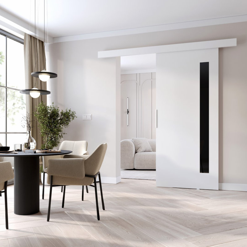 Calliope Veneers Sliding Doors, 205cm H x 106cm W x 1.6cm D, White