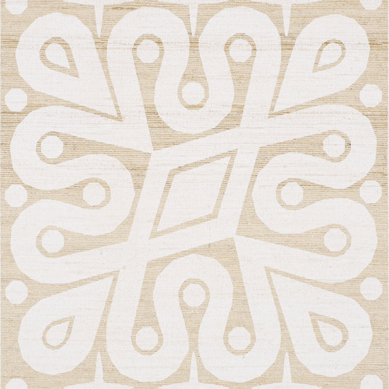 Tissu en soie Celerie Kemble Borneo, Blanc