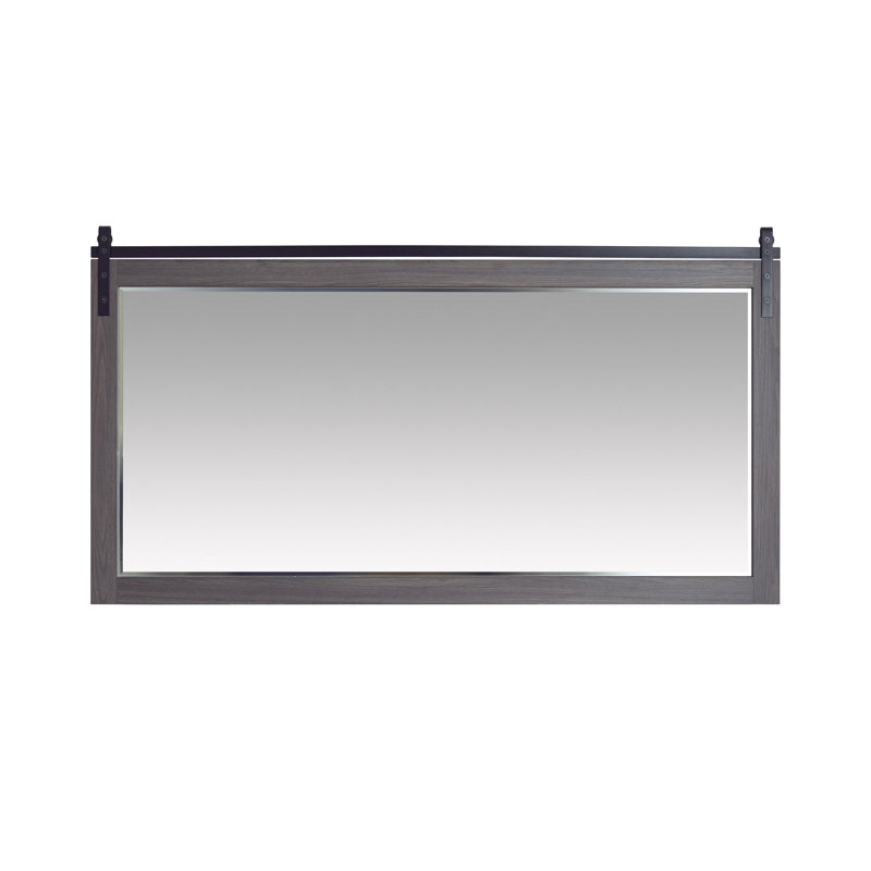 Miroir de salle de bain mural Karamfila, Chêne Suleiman, 39,4 po x 72 po