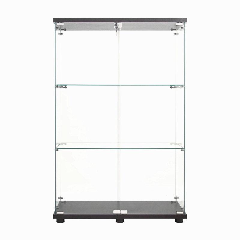 Vitrine à deux portes avec 3 tablettes, Noir