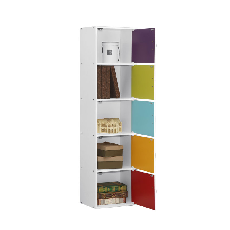 Aimee-Jane Storage Bookcase, Rainbow, (5 Shelves) 59.1" H x 15.9" W x 11.8" D