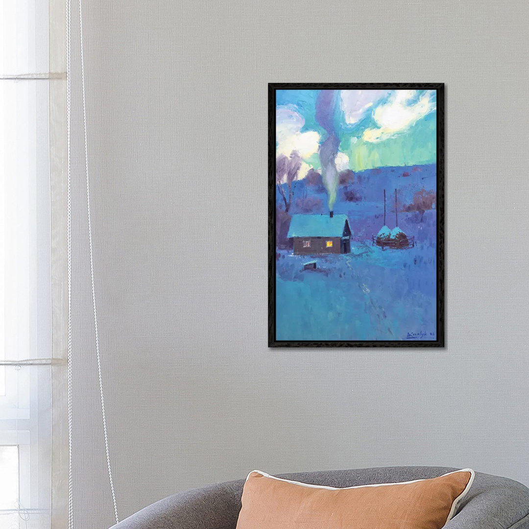 Winterlandschaft in den Karpaten von Andrii Kovalyk - Galerie-verpackte Leinwand Giclée