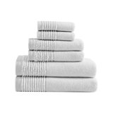 Sculpted Pleat Solid 6 Piece 100% Cotton Towel Set