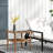 Square Outdoor Coffee Table With Storage And Tempered Glass Lid 2 Black + Brown Finish