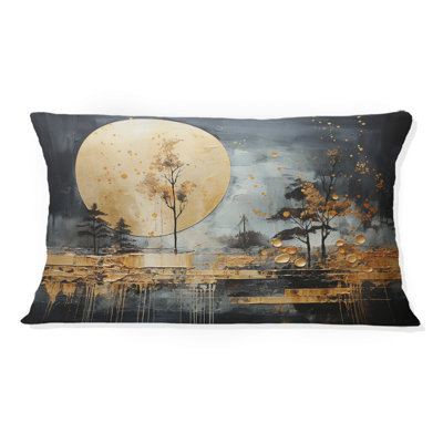 Gold Grey Golden Gleam I - Abstract Collages Printed Throw Pillow
