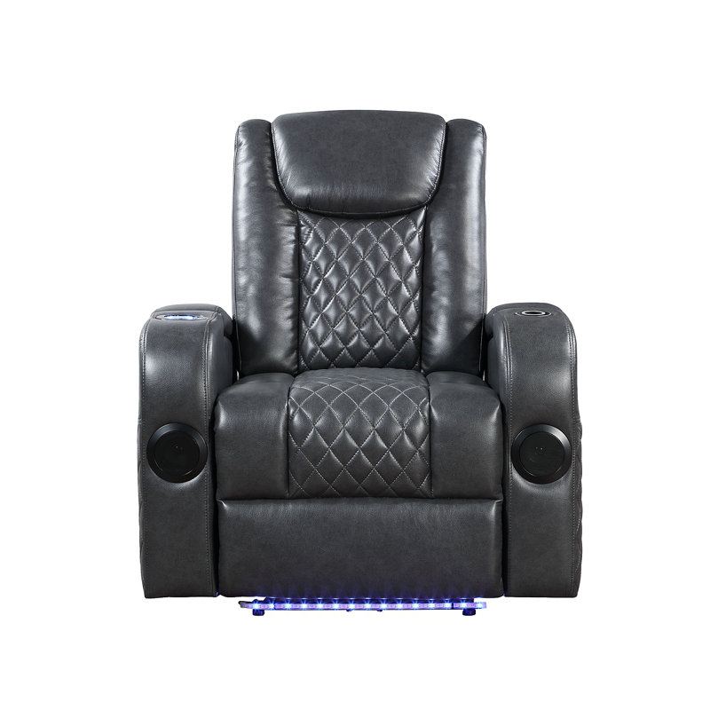 Fauteuil inclinable électrique gris foncé avec Bluetooth, Gris foncé