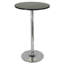 Table de pub Strasser avec plateau noir et base en métal chromé, H 39,7 po x l 23,60 po x P 23,60 po-846279205
