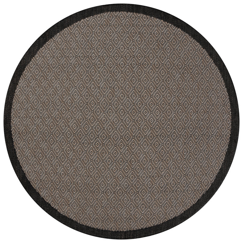 Weranna Performance Performance Geometric Rug, Round 6'7"