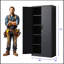 72"H Metal Garage Storage Cabinet, Black Tool Steel Locking Cabinet-1806440106-1806440111