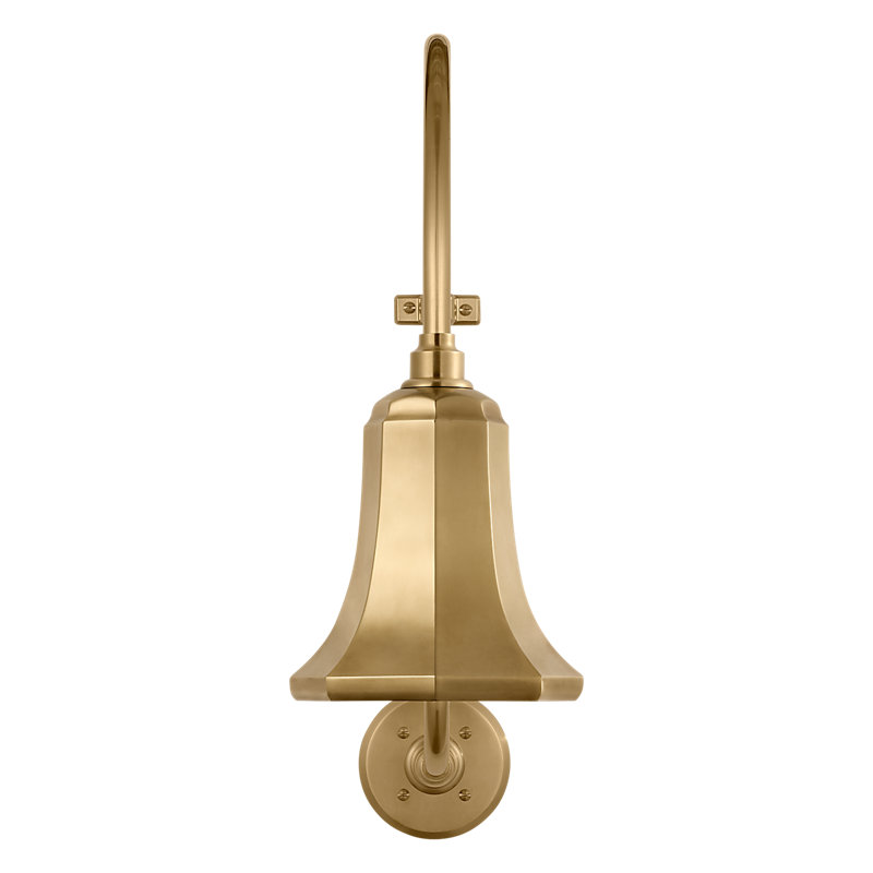Thomas O'Brien, "Academy 18" Larrabee Barn Light in Hand-Rubbed Antique Brass with 9.25" Savannah Shade