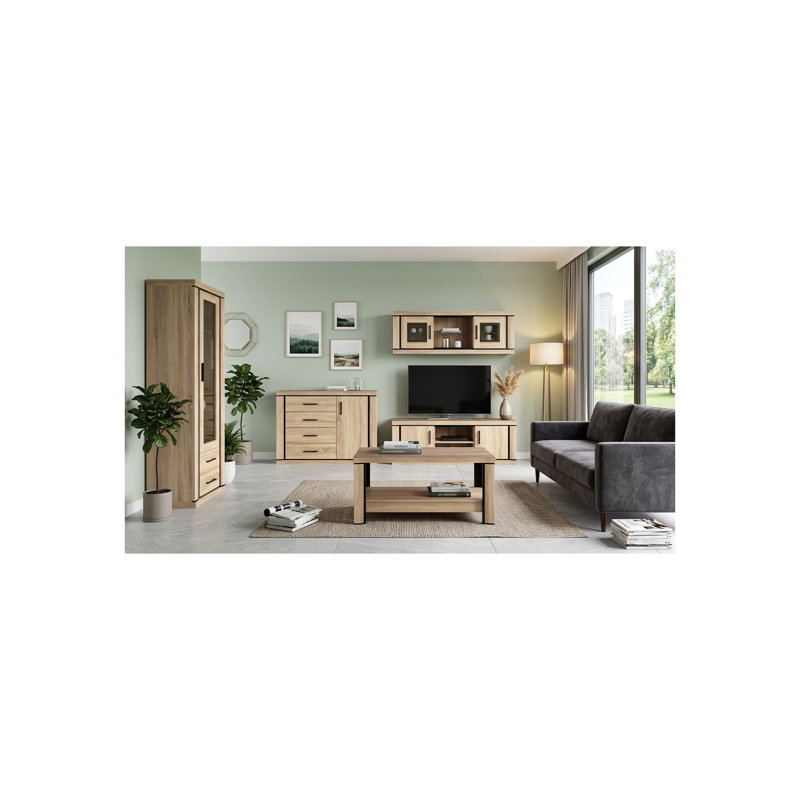 Temmo Laminate Rectangle Accent Cabinet, Sonoma oak