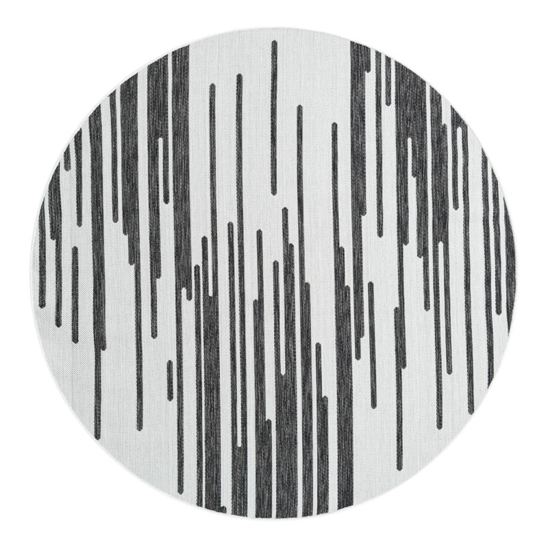 Geometric Indoor / Outdoor Rug, Round 6'1"