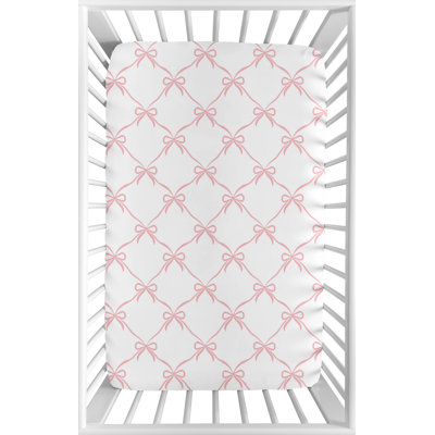 Ballerina and Ballet Bows Mini Fitted Crib Sheet