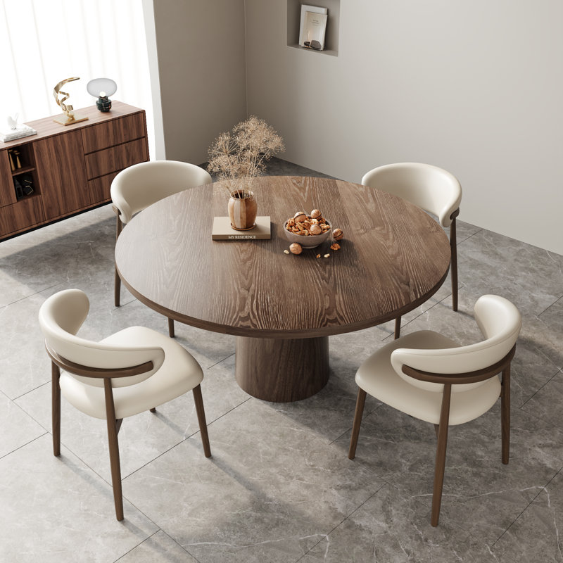Ensemble de table de salle à manger 7 pièces Wabi-Sabi, 7 pièces : table, 6 chaises, 29.52" H x 53.15" W x 53.15" D