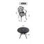Ensemble 3 pièces de meubles de patio en aluminium coulé avec coussins